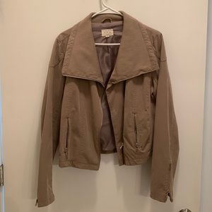 Beige Moto jacket, Size: L, Brand: T X S